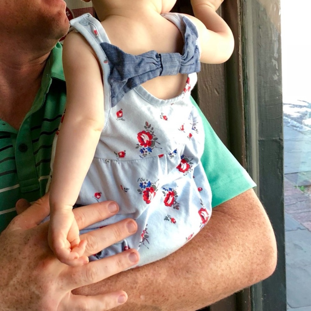 GAP Baby Bubble Romper with Bow 6-12M